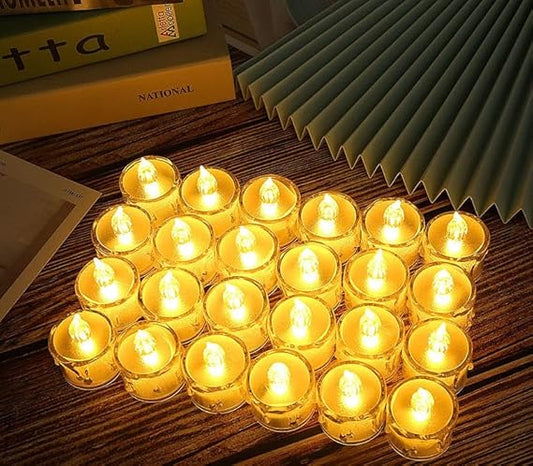 LED Tea Light Candles | Bright Amber Yellow